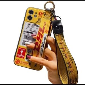 iPhone 12 Pro DHL Yellow Case w OFF-WHITE straps